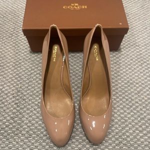 New with box Coach Rosey Patent heels in Warm Blush